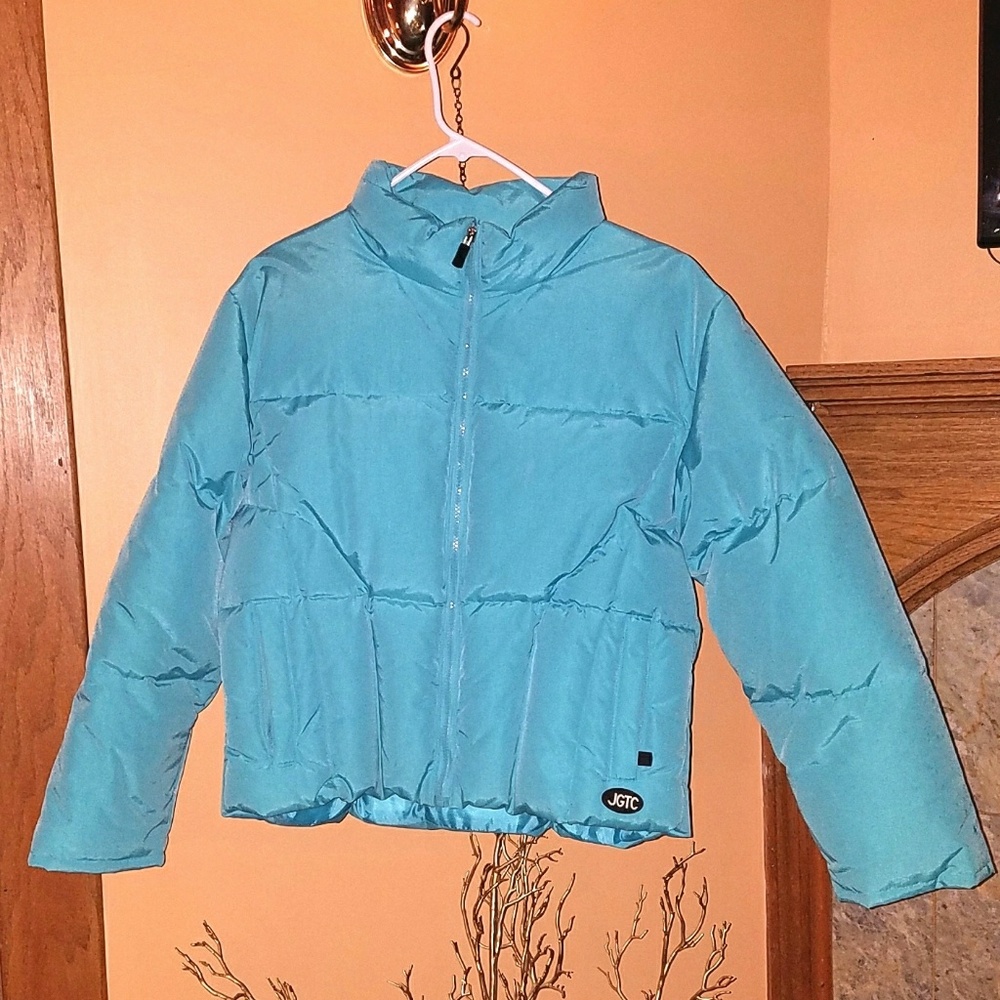 Jonni Goes by Jonathan Michael blue puffer coat